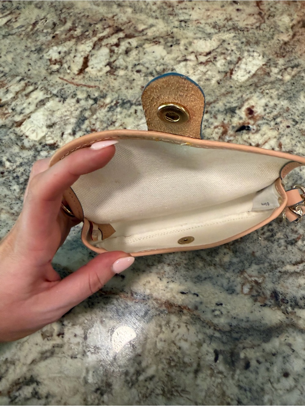 Dooney & Bourke White Disney Sketch Wristlet with Tan Trim - Picture 4 of 4